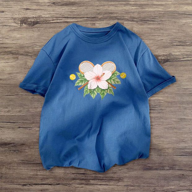 Tide brand flower-shaped loose short-sleeved T-shirt