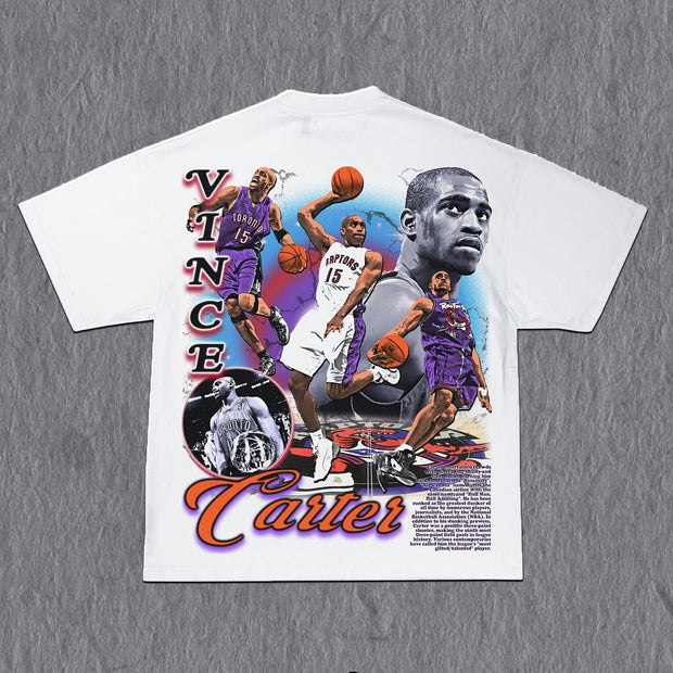 Casual Street Basketball Star Print T-shirt