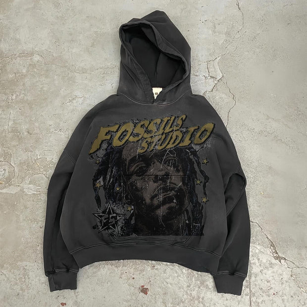 Personalized Fossils Print Long Sleeve Hoodies