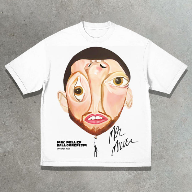 Unfinished hip-hop rap album casual street print T-shirt