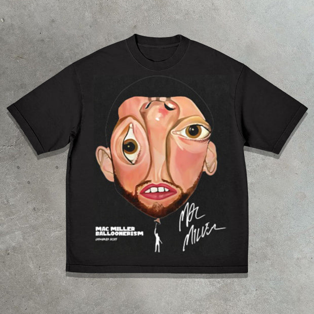 Unfinished hip-hop rap album casual street print T-shirt