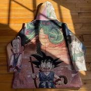 retro anime graphic tapestry hoodie