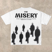 Fashionable personalized letter print street style short-sleeved T-shirt