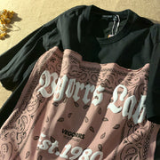 PeterWoo print loose trend casual short-sleeved T-shirt