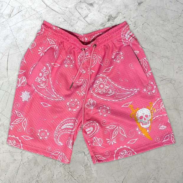 Vintage Cashew Flower Fashion Street Shorts