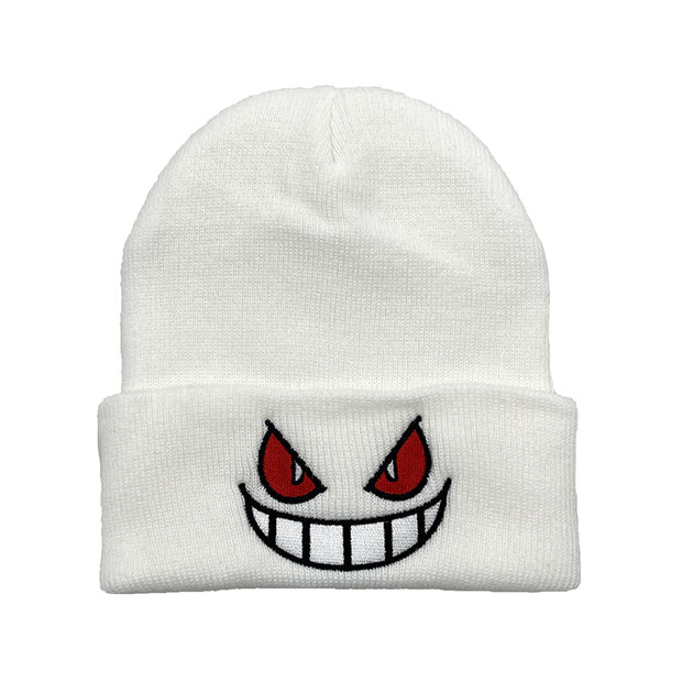 Embroidered knitted hat autumn and winter warm pullover hat woolen hat cold hat