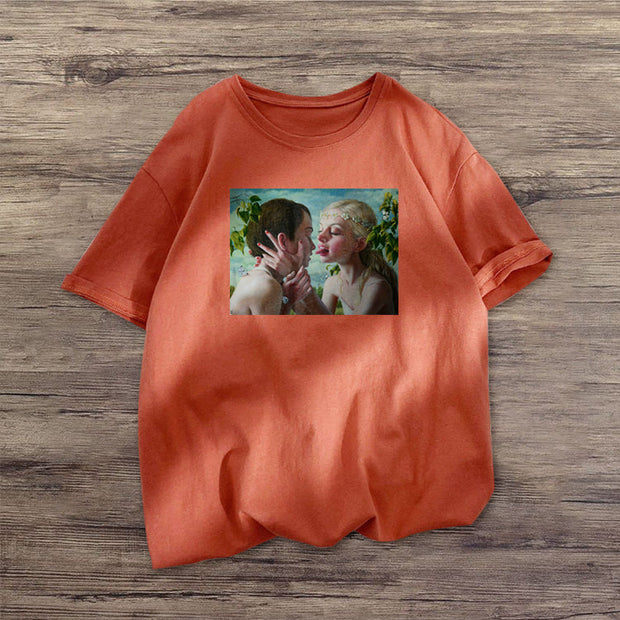 Spoof Angel Print Fashion Short Sleeve T-shirt