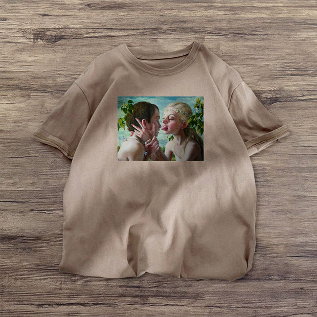 Spoof Angel Print Fashion Short Sleeve T-shirt