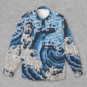 Artistic trendy printed long-sleeved shirt