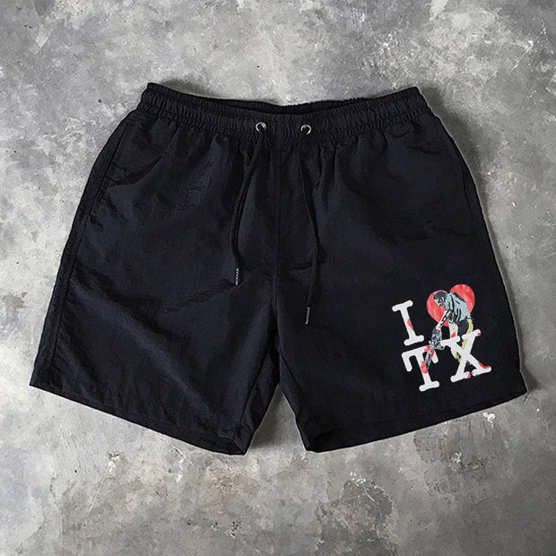 Letter Print 5 Inseam Shorts