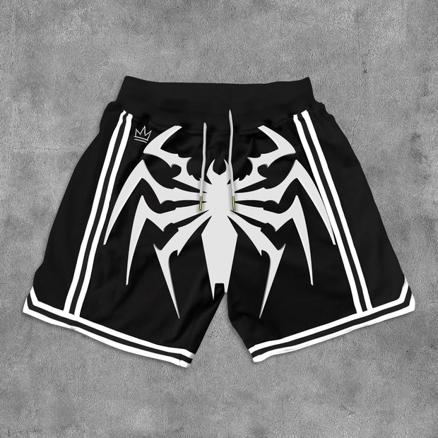 Personalized Anime Spider Print Mesh Pocket Shorts