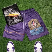 Casual Personalized Retro Print Mesh Shorts