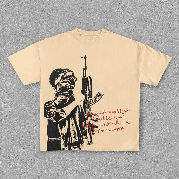Vintage Soldier with Gun T-Shirt