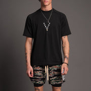 Fashionable camouflage print running gym shorts
