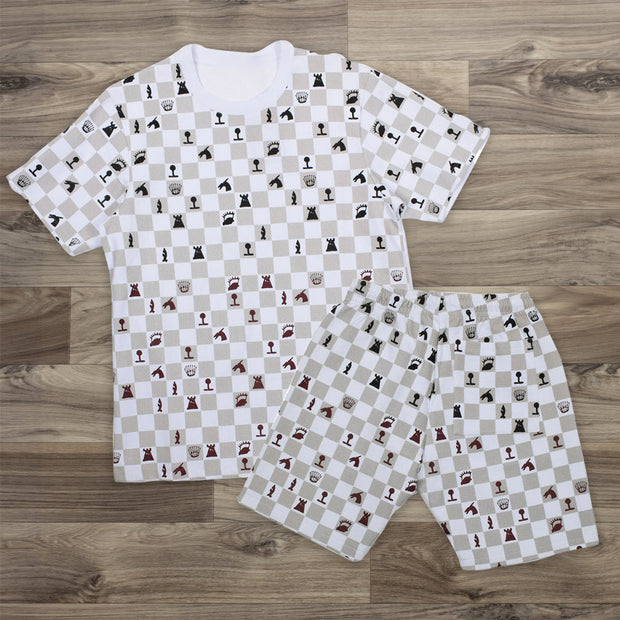 Personality Simple Graphic Short Sleeve Shorts Suit