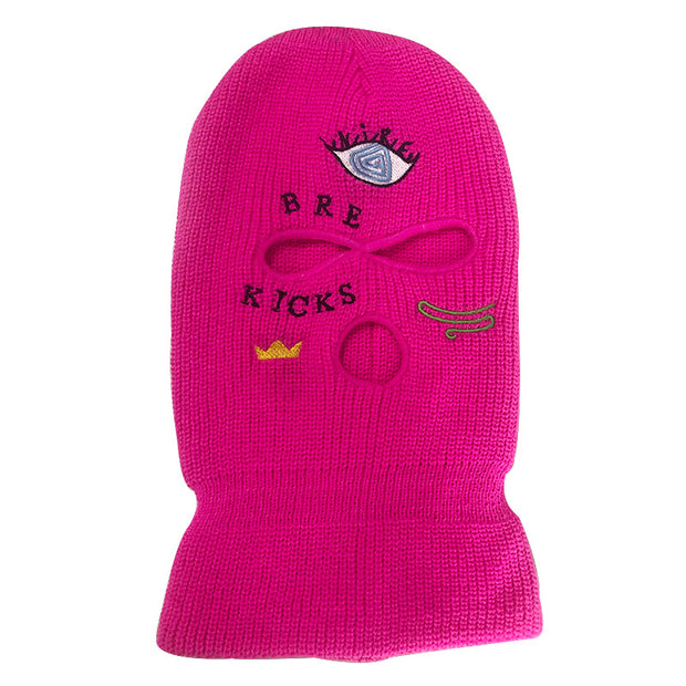 Knitted hat thick three-eye hat