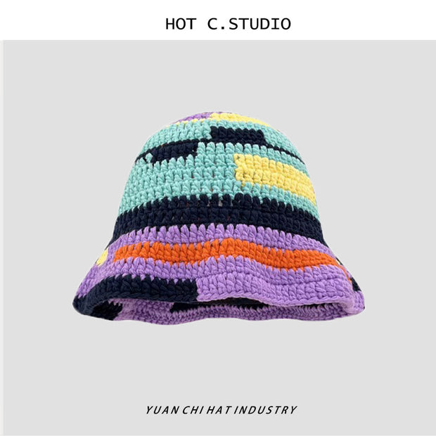 Dopamine hand-knitted couple knitted hat