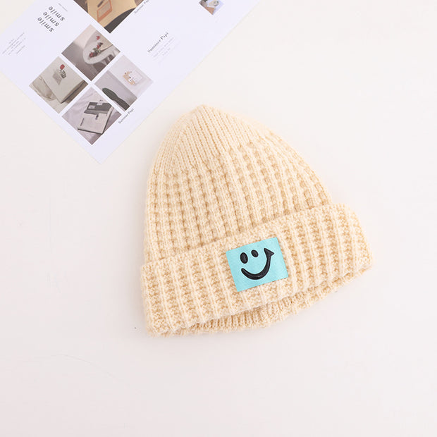 Black retro smiling men and women warm knitted hats