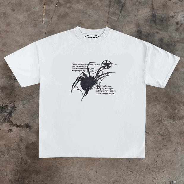 Fashion Personalized Printed Spider Crew Neck T-Shirt