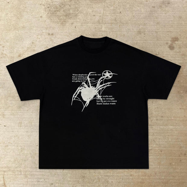 Fashion Personalized Printed Spider Crew Neck T-Shirt