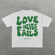 Love Never Falls Print Short Sleeve T-Shirt