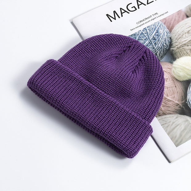 Melon leather hat men's warm short cold hat woolen hat