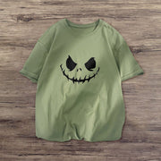 Funny Print Round Neck Loose Short Sleeve T-Shirt