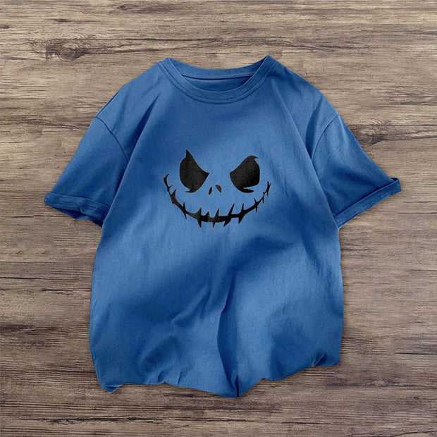 Funny Print Round Neck Loose Short Sleeve T-Shirt