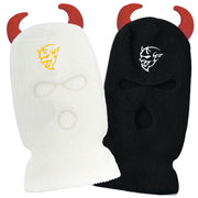 Horns devil street robber warm knitted ski mask hat