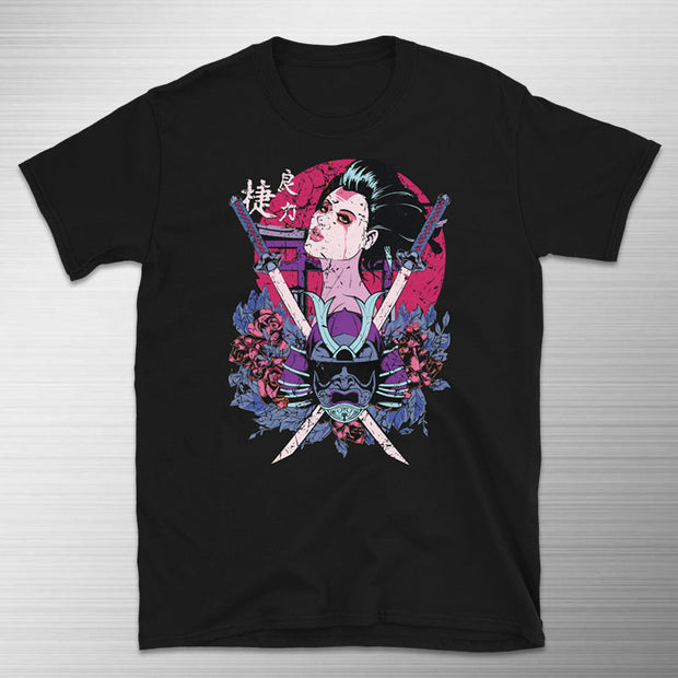 SAMURAISHA Cyberpunk Print Short Sleeve T-Shirt