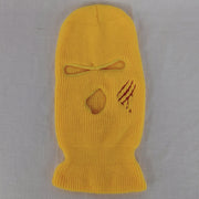Scratch warmth thickened ski three-hole knitted hat
