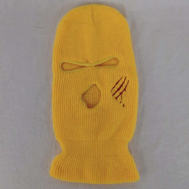 Scratch warmth thickened ski three-hole knitted hat