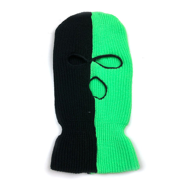 Warm contrast color matching three-hole hat ski mask