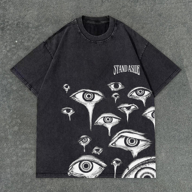 Everywhere Eyes Casual Street Cotton T-Shirt