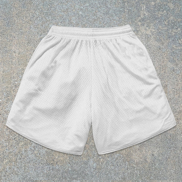 street-pattern mesh shorts