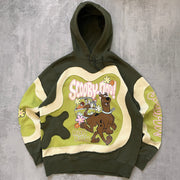 Contrast patch print hoodie