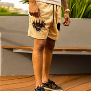 Street Trend Patterned Mesh Shorts
