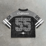 Starry sky casual street stitching mesh jersey