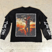 Jesus Redeemed Casual Street Fake Two Piece Long Sleeve T-Shirt