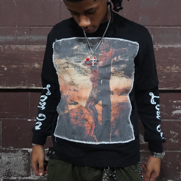 Jesus Redeemed Casual Street Fake Two Piece Long Sleeve T-Shirt