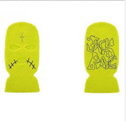 Street style love printed knitted face mask hat