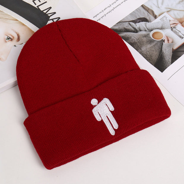 Fashion billie embroidery villain knit hat for men and women