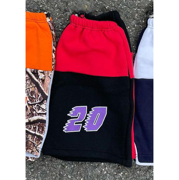 Fashion stitching contrast color sports street shorts