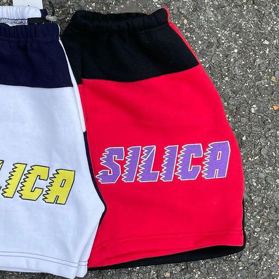 Fashion stitching contrast color sports street shorts