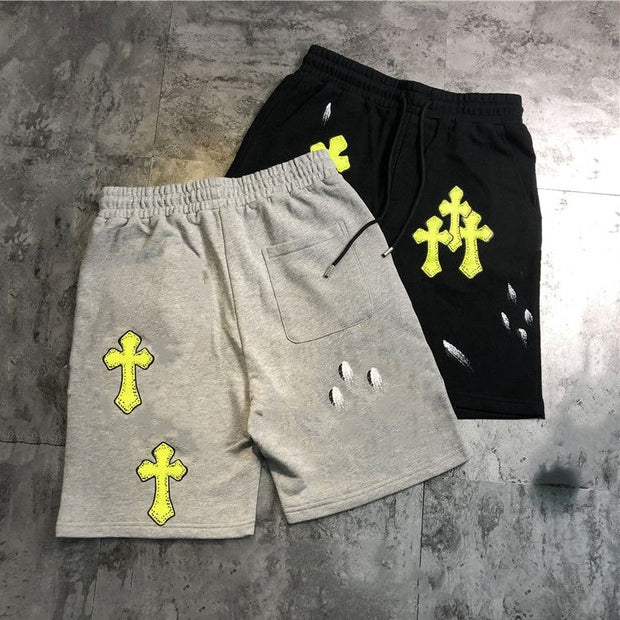 Fashion cross-print casual shorts