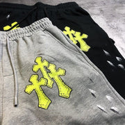 Fashion cross-print casual shorts