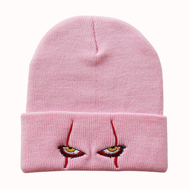 Pennywise scary eyes horror clown eyes knitted warm hip-hop hat