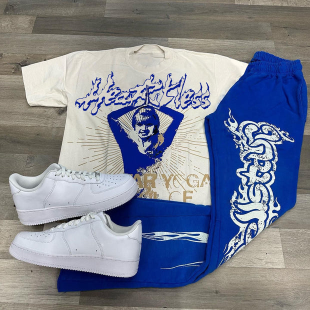 Girl & Letters Print Two Piece Set