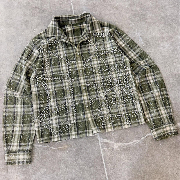 Dreamy casual street color plaid flannel shirt