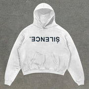 Casual character print loose hoodie